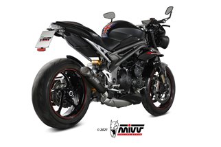 Silencieux Echappement Mivv X-M5 Noir Noir Inox Triumph Speed Triple 1050 RS Rs 2018 - 2020