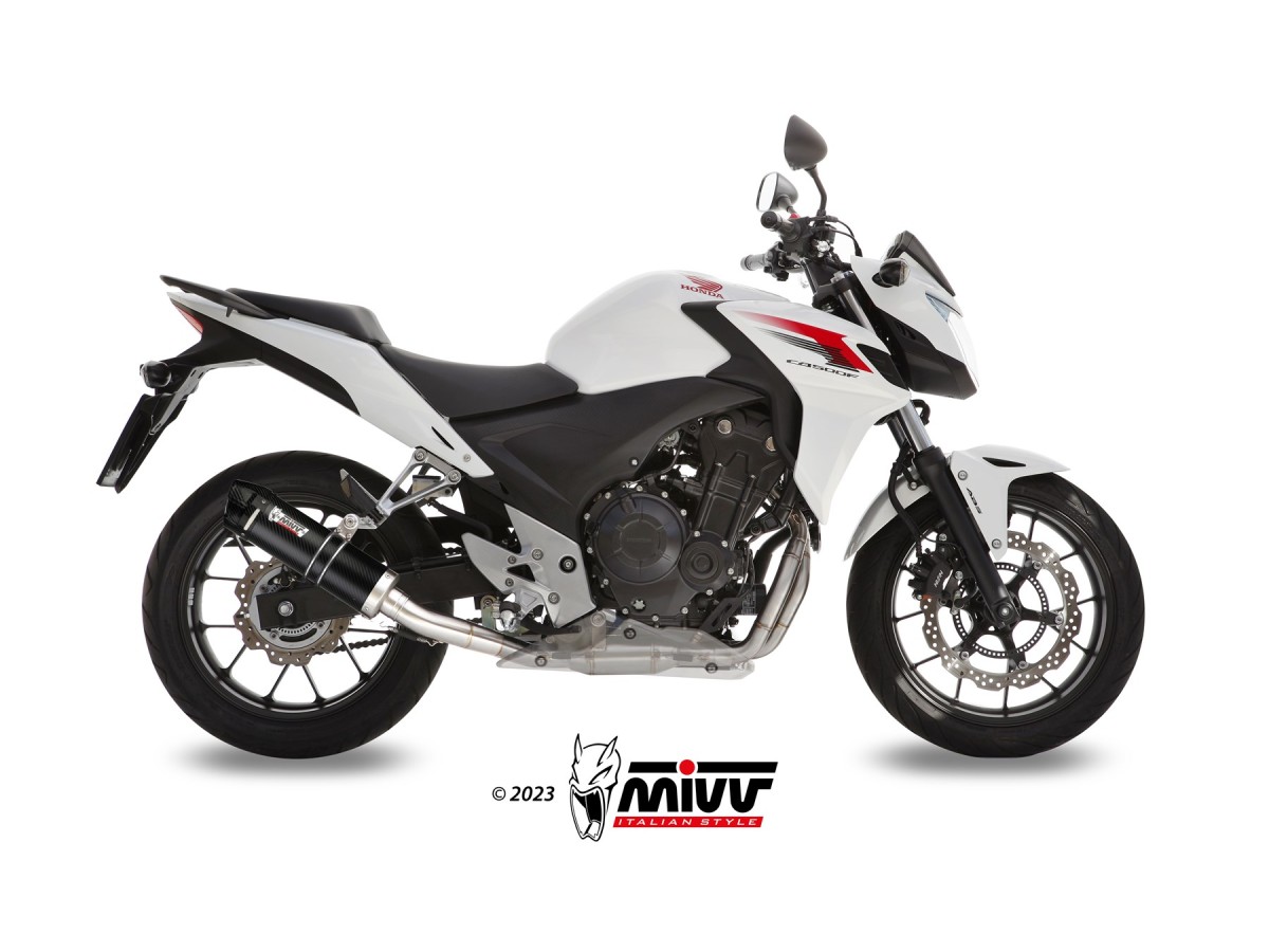 H.051.L2SC Mivv GP CARBON Schalldämpfer-Auspuffanlage MIT CARBON-BECHER Honda CB 500 F/X 2013-2015