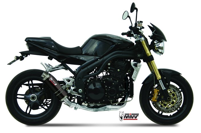 Schalldämpfer Escape Mivv Gp Schwarz Schwarz Edelstahl Triumph Speed Triple 1050 RS Rs 2005 - 2006