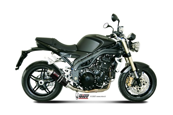 Silencer Exhaust Mivv Gp Black Black Stainless Steel Triumph Speed Triple 1050 R S Rs 2007 - 2010