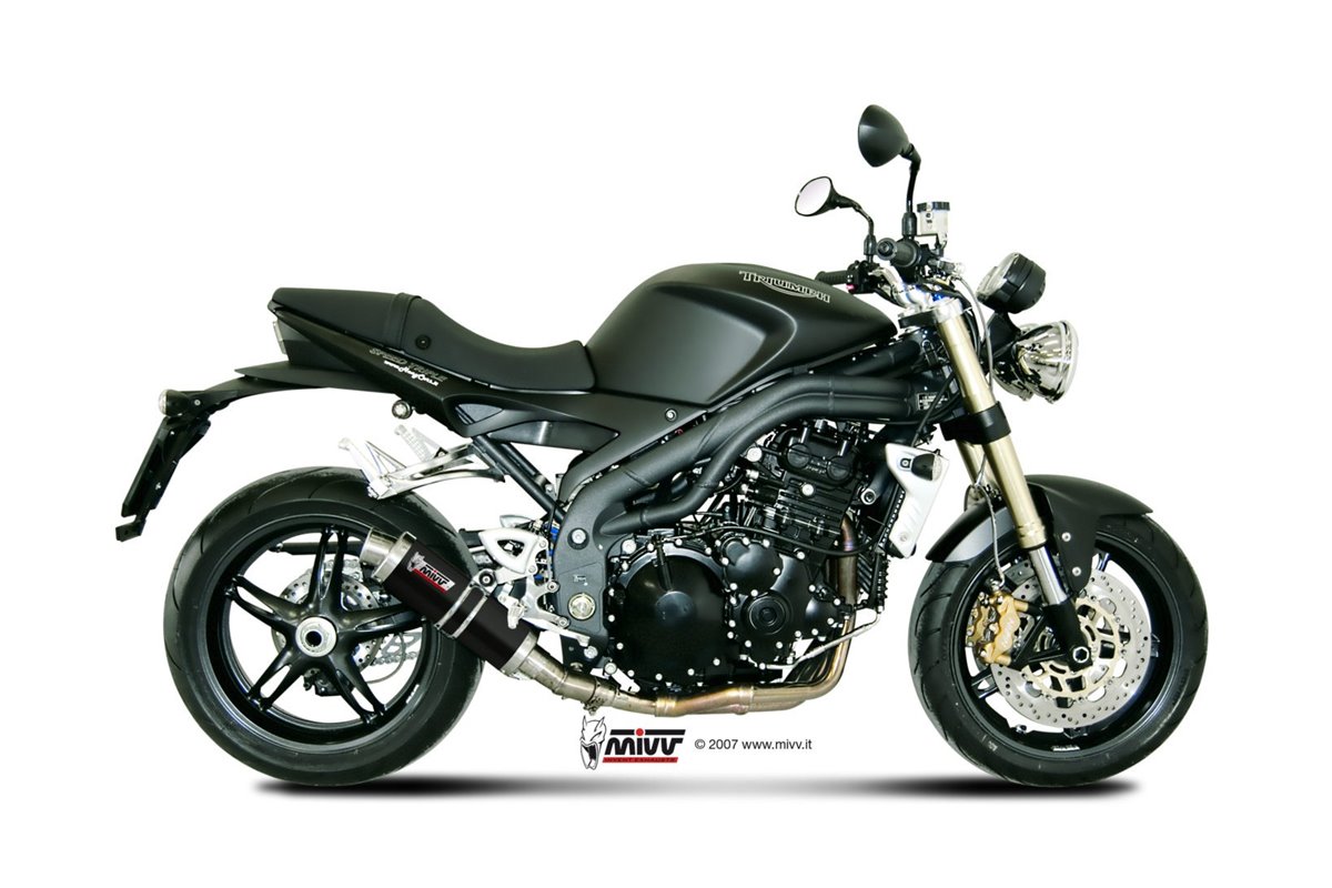 Schalldämpfer Escape Mivv Gp Schwarz Schwarz Edelstahl Triumph Speed Triple 1050 RS Rs 2007 - 2010