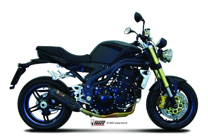 Schalldämpfer Escape Mivv Suono Schwarz Schwarz Edelstahl Triumph Speed Triple 1050 RS Rs 2007 - 2010