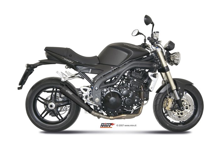 Terminale Scarico Mivv X-Cone Black Inox Nero Triumph Speed Triple 1050 R S Rs 2007 - 2010