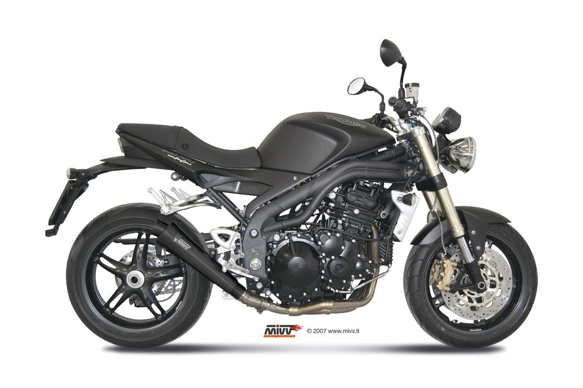 Silencieux Echappement Mivv X-Cone Noir Noir Inox Triumph Speed Triple 1050 RS Rs 2007 - 2010