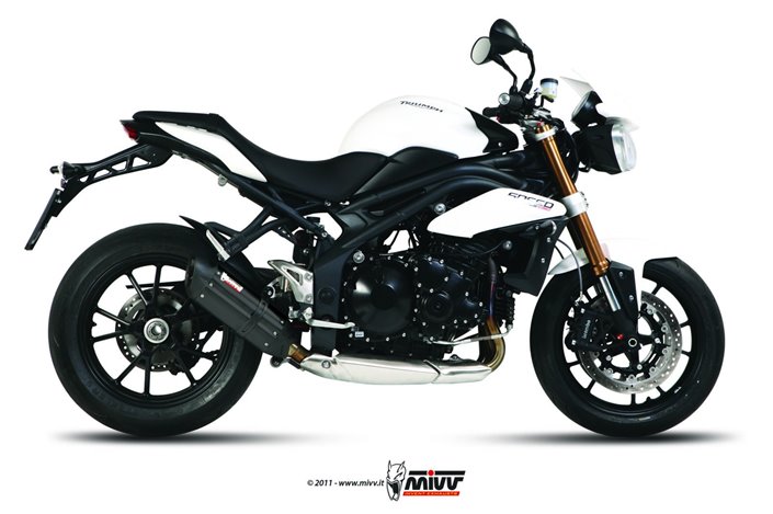 Silencer Exhaust Mivv Suono Black Black Stainless Steel Triumph Speed Triple 1050 R S Rs 2011 - 2015