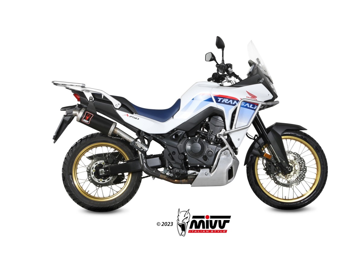 Schalldämpfer-Abgasanlage H.087.LDKB Mivv DAKAR EDELSTAHL SCHWARZ HONDA XL 750 TRANSALP 2023-2024