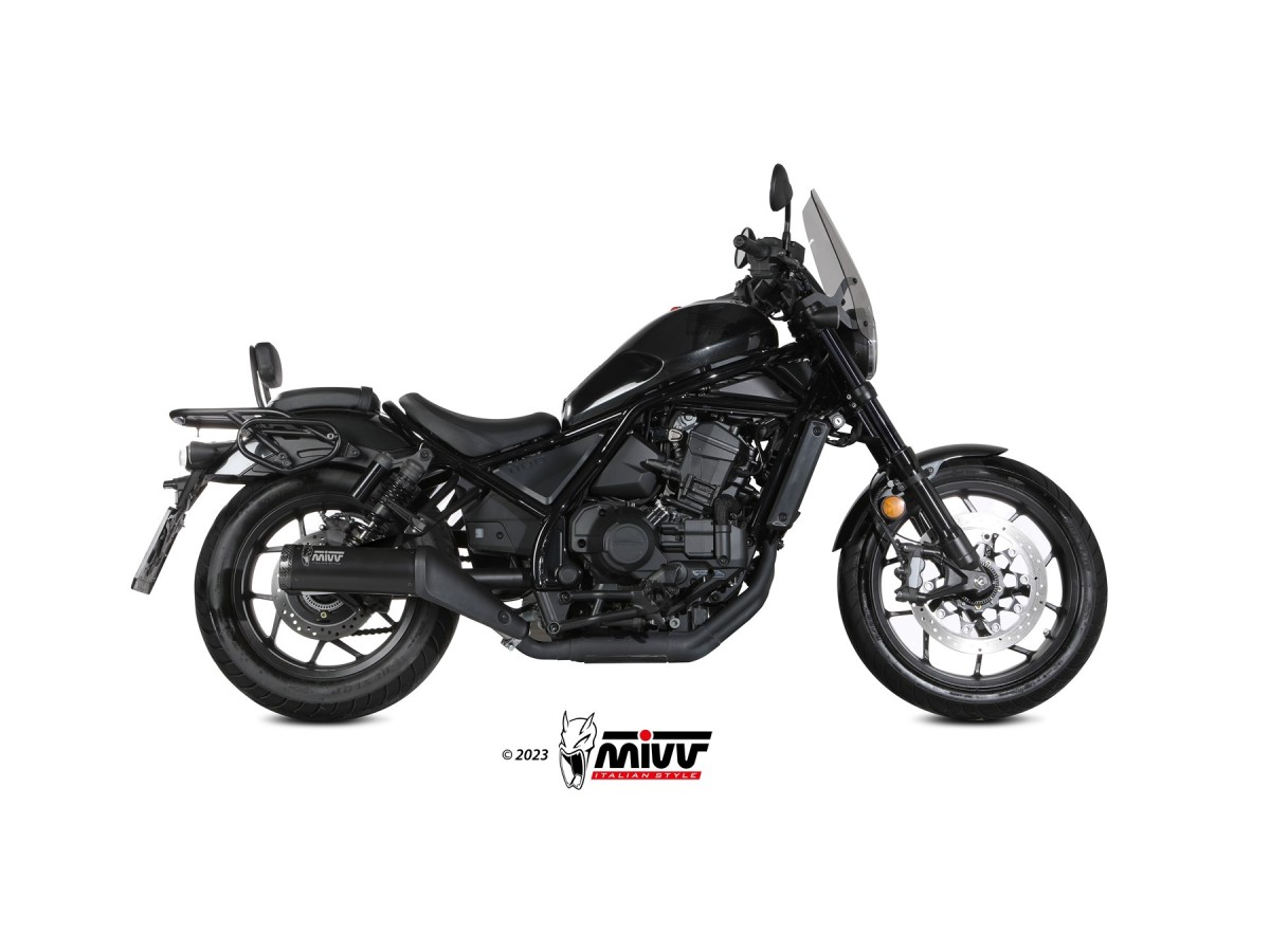 Auspuffanlage Schalldämpfer H.092.LH1BC Mivv HR-1 SCHWARZ EDELSTAHL KURZE CARBON ENDKAPPE Honda CMX 1100 Rebel 2022-24