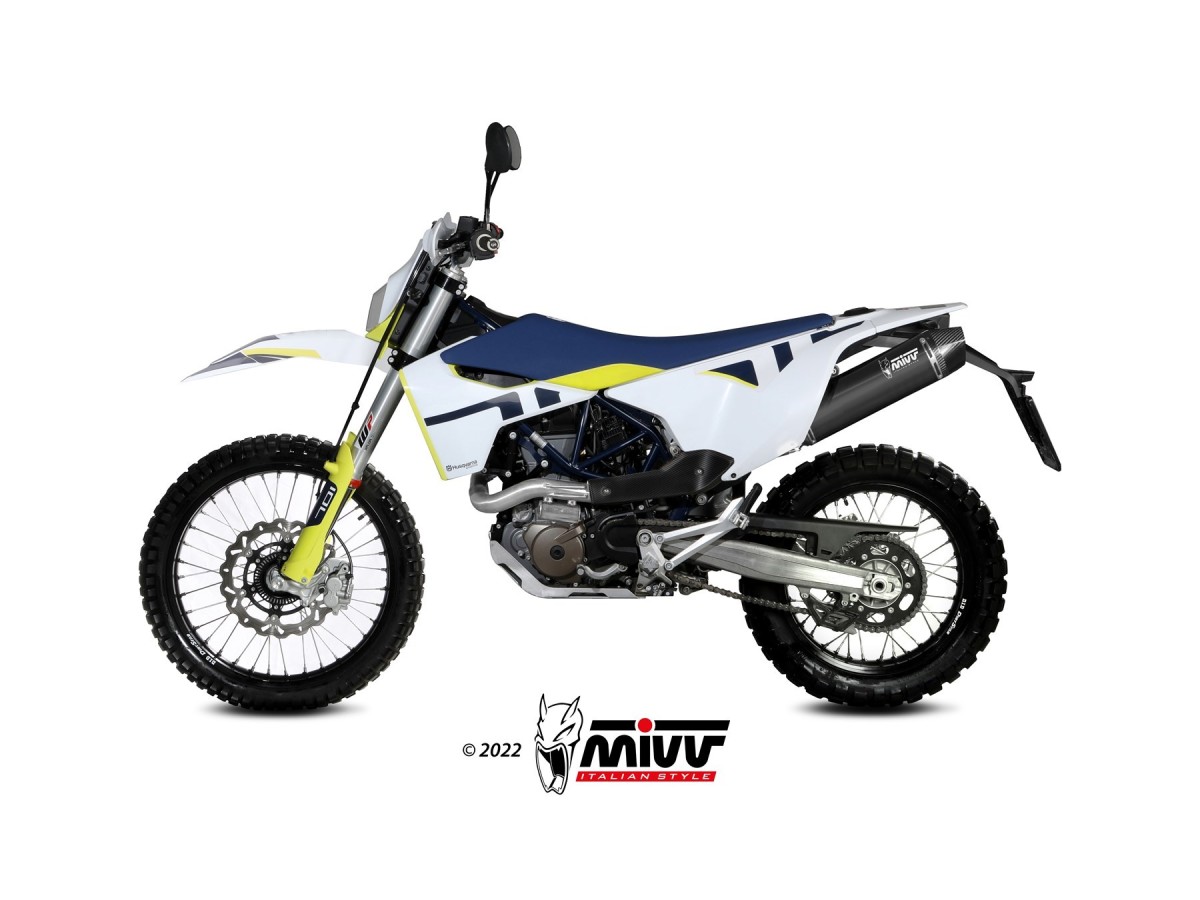 M.HU.010.LXBC Système d'échappement Mivv STR-1 NOIR EN ACIER INOXYDABLE Husqvarna 701/Supermoto 2021-2024