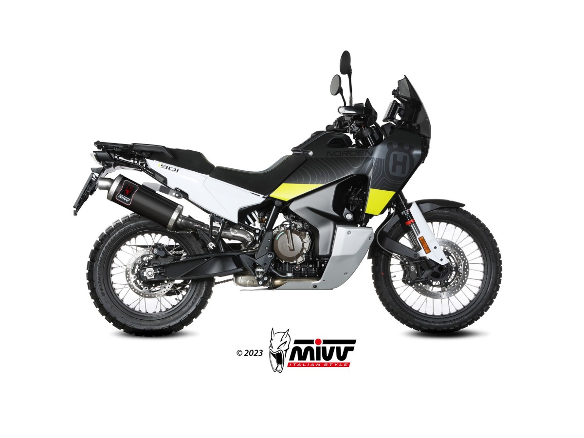 Schalldämpfer-Auspuffanlage HU.002.LEKB Mivv DAKAR SCHWARZ EDELSTAHL Husqvarna Norden 901 2022-2024