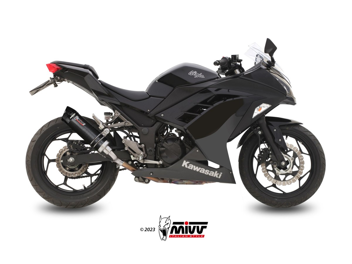 K.038.L2SC Mivv GP CARBON Schalldämpfer-Auspuffanlage MIT CARBON-BECHER Kawasaki Ninja 300 2013-16