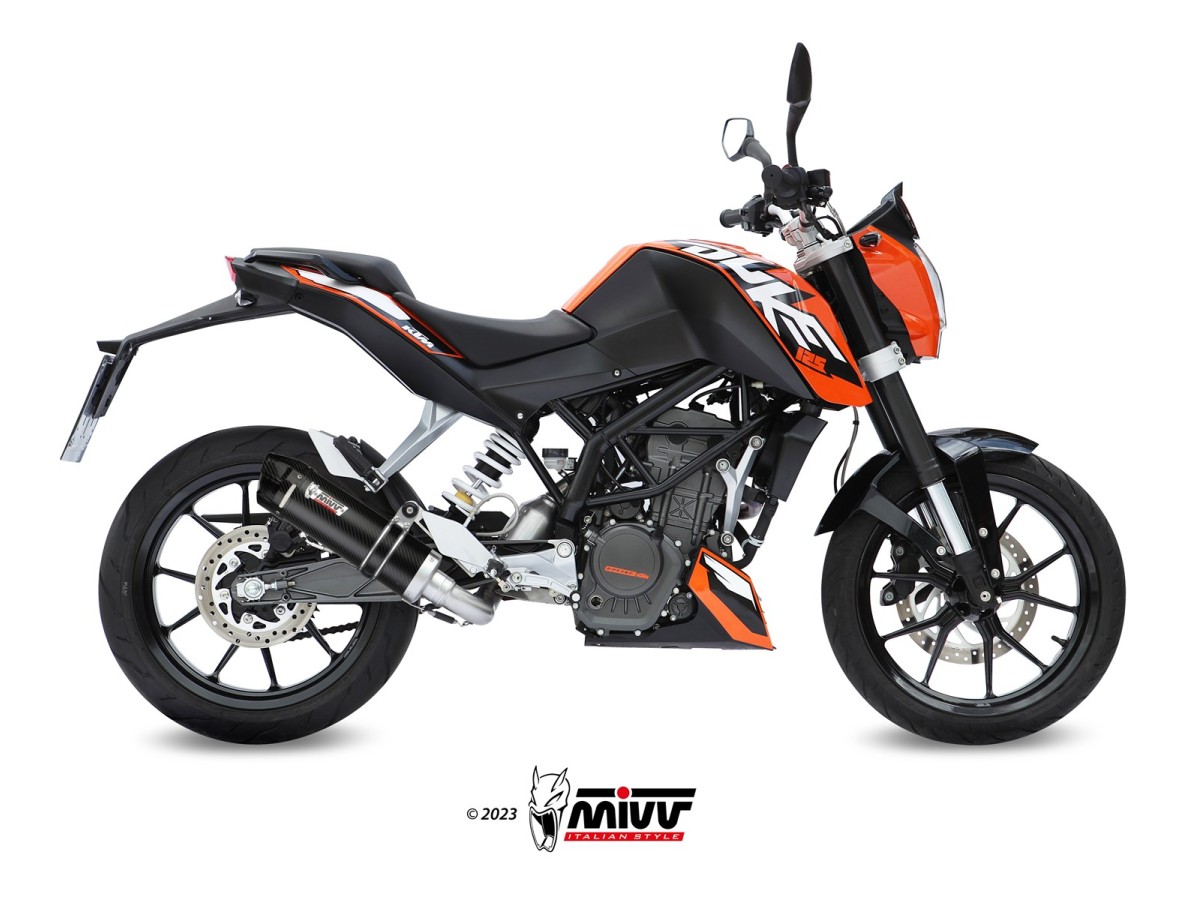 Komplette Abgasanlage KT.009.L2SC Mivv GP CARBON MIT CARBON CUP KTM 125 Duke 2011-2016