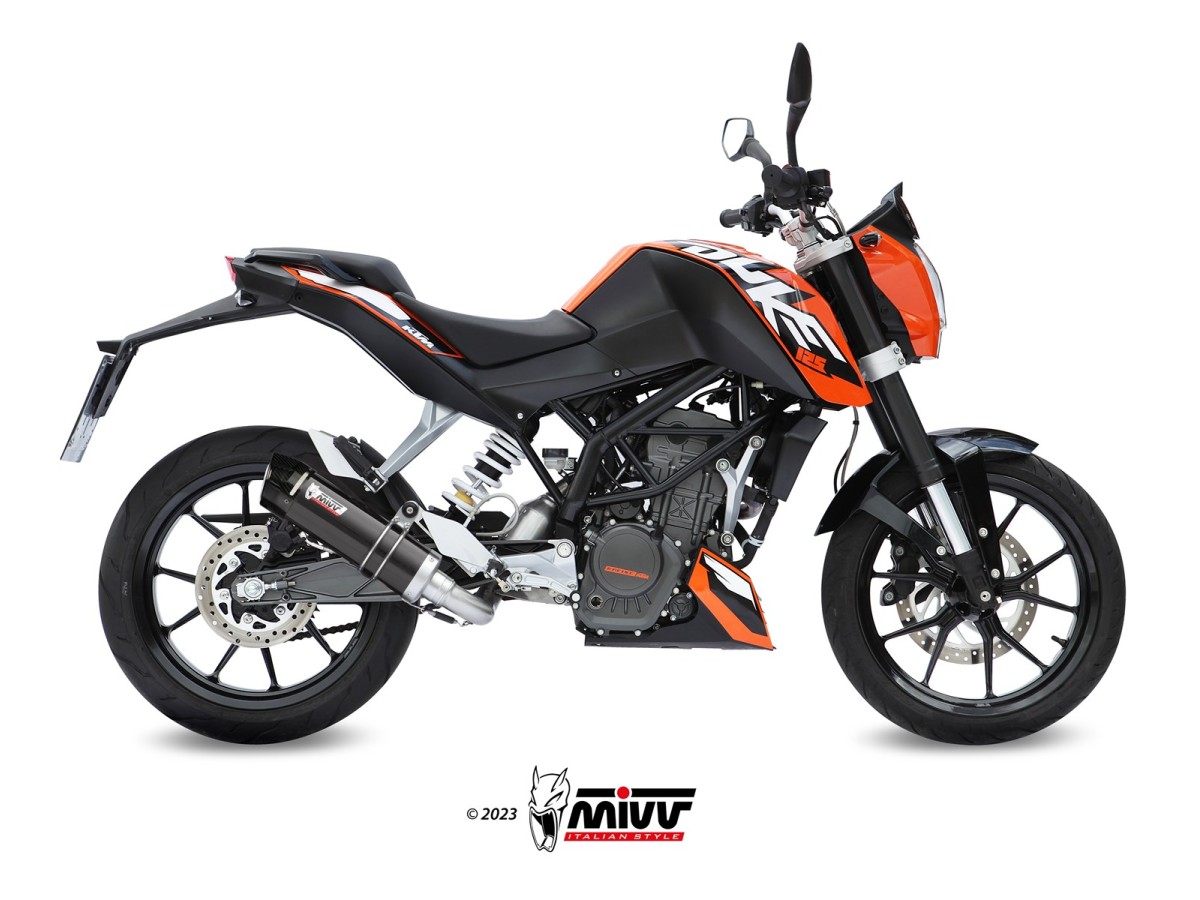 Complete Exhaust System KT.009.LXBC Mivv GP BLACK STAINLESS STEEL WITH CARBON CUP KTM 125 Duke 2011-2016