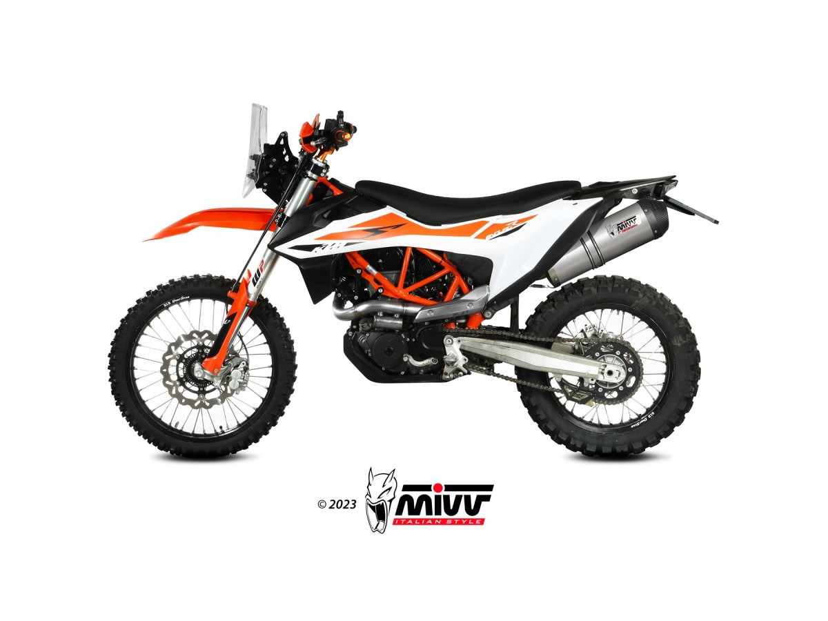 Terminal exhaust system KT.023.LNC Mivv OVAL TITANIUM WITH CARBON CUP KTM 690 Enduro R 2021-2014