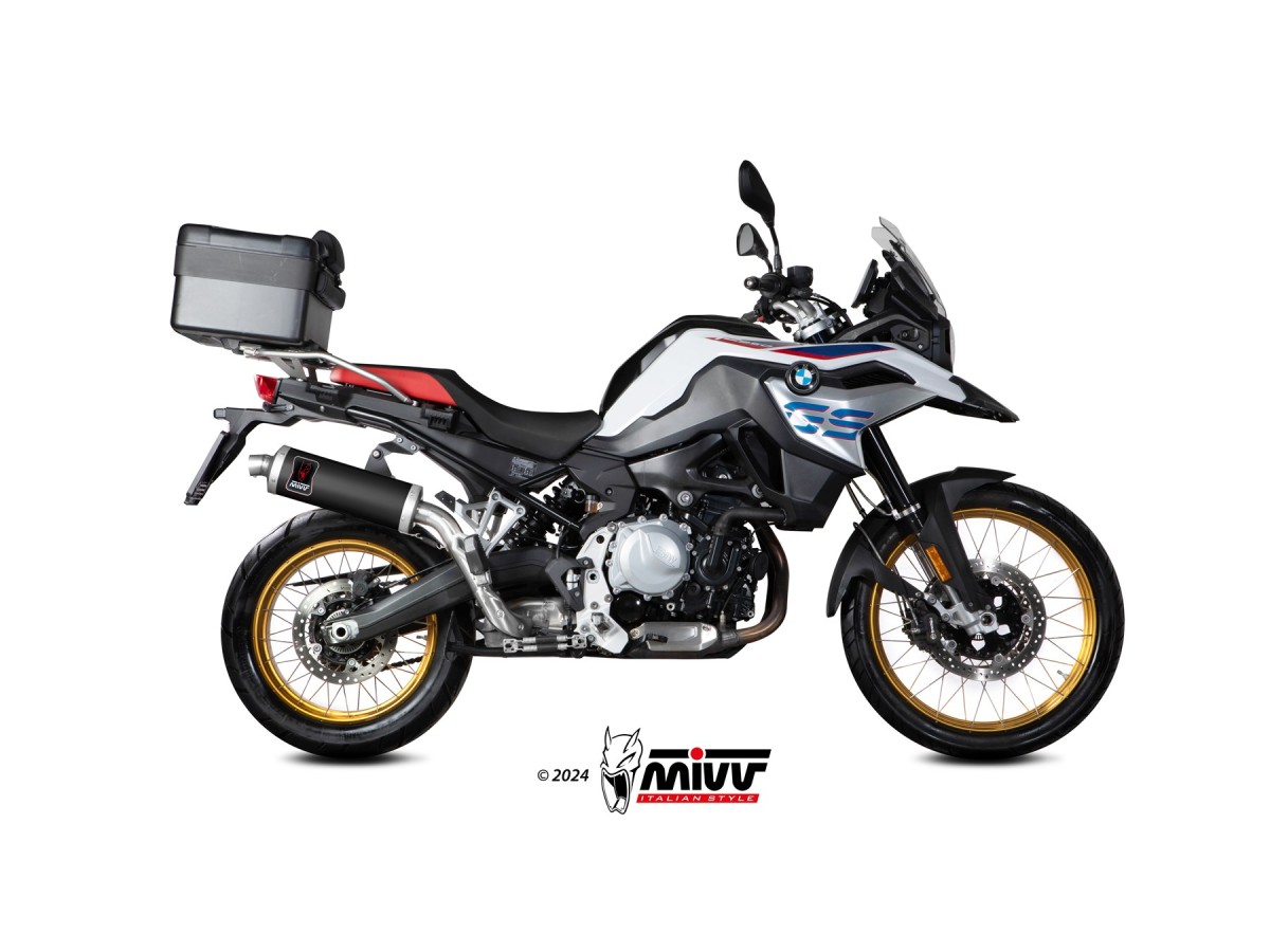 Système d'échappement terminal B.033.LDKB Mivv DAKAR ACIER INOXYDABLE NOIR bmw f 850 Gs 2018-2024