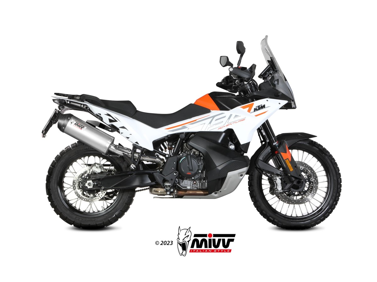 KT.021.LNC Système d'échappement Mivv OVAL TITANE AVEC COUPE CARBONE Ktm 790 Adventure/R 2021-2024