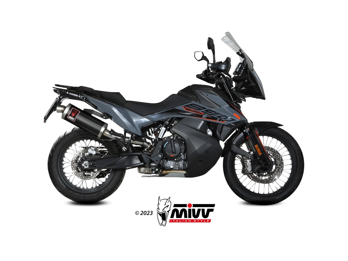 Mivv DAKAR STEEL BLACK Muffler Exhaust System KT.021.LEKB KTM 890 Adventure/R 2020-2024