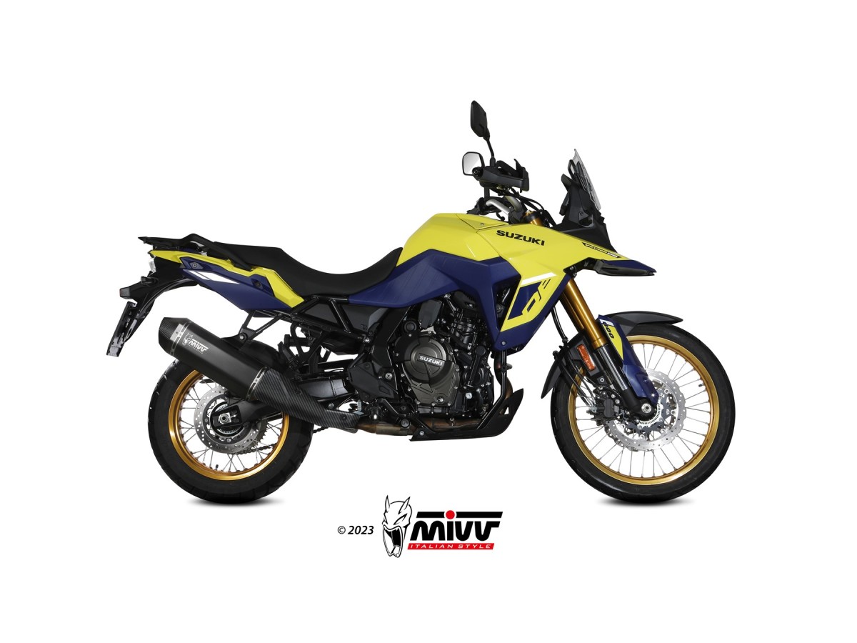 S.061.LRB Système d'échappement Mivv SPEED EDGE NOIR ACIER INOXYDABLE Suzuki V-Strom 800 DE 2023-2024