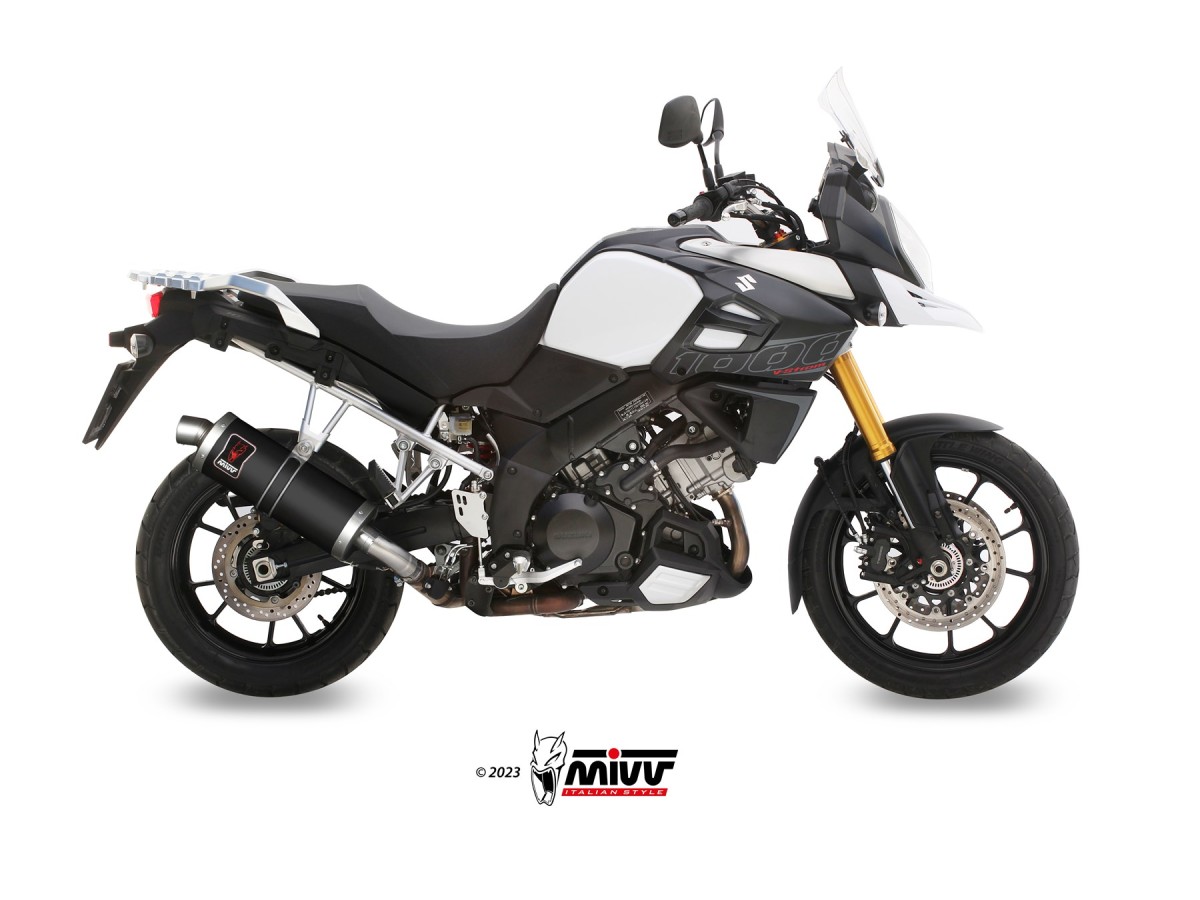 Muffler Exhaust System S.042.LEKB Mivv DAKAR BLACK STAINLESS STEEL Suzuki V-Strom 1000 2014-2000