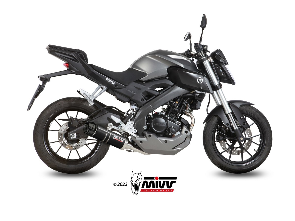 Complete Exhaust System Y.047.LXBC Mivv GP BLACK STAINLESS STEEL WITH CARBON CUP Yamaha YZF R125 2014-2018