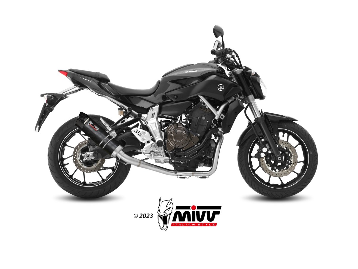 Y.045.L2SC Système d'échappement complet Mivv GP CARBONE AVEC COUPE CARBONE Yamaha MT-07/FZ-07 2021-2024