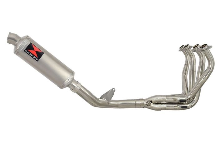 4-1 De Cat Exhaust System 300mm Hexagonal Stainless Silencer KAWASAKI SX 2010-2019 Black Widow