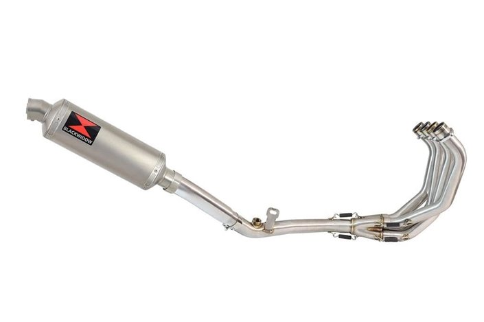 De Cat Exhaust System + 300mm Hexagonal Brushed Stainless Silencer HONDA CBR600 FA 2011-2013 Black Widow