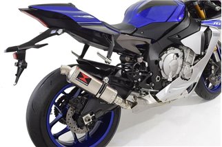 De Cat Titan-Krümmer + Sechseckiger Edelstahl-Schalldämpfer 300 mm YAMAHA YZF-R1 R1M 2015-2021 Black Widow