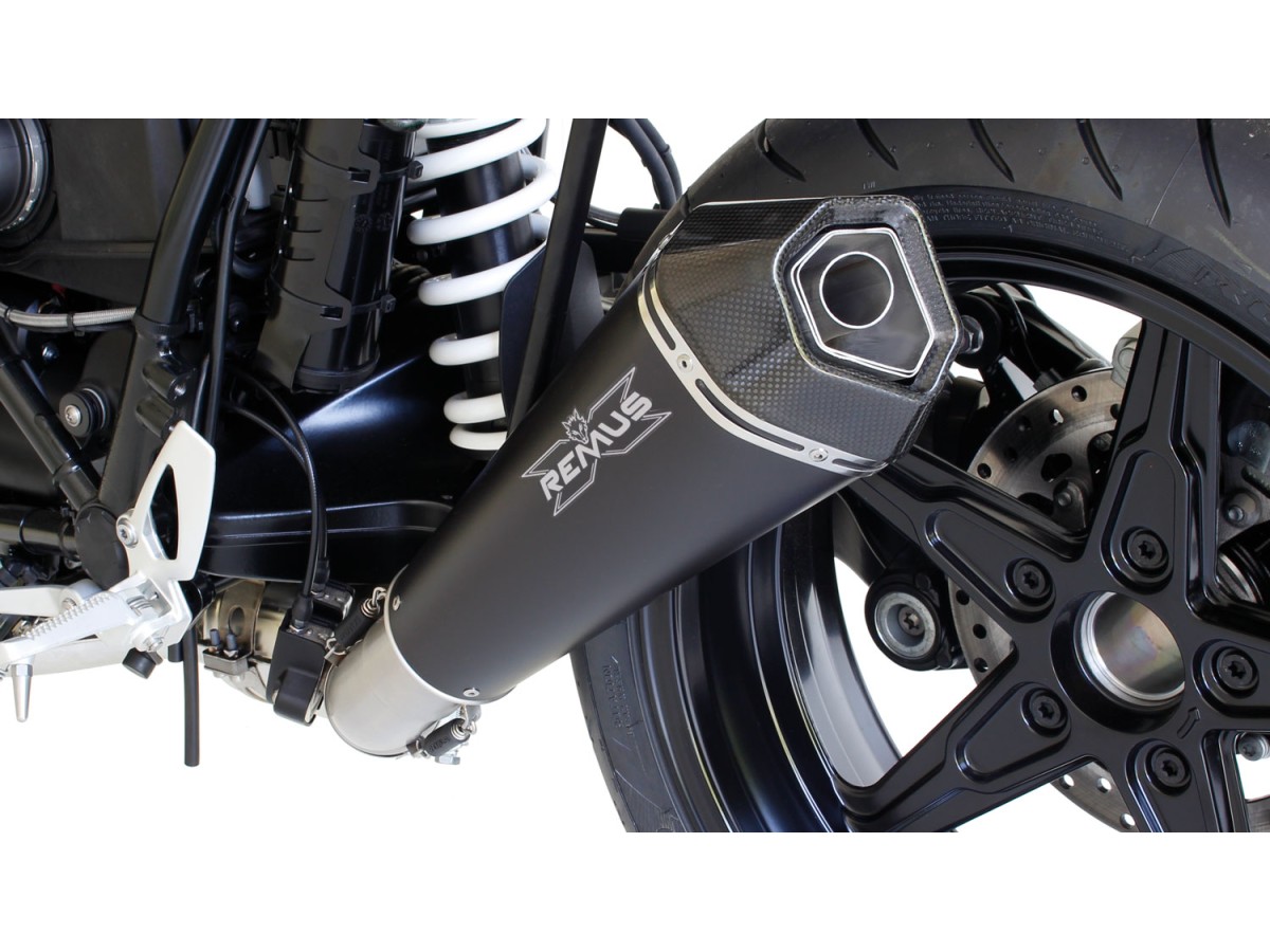 Sistema di scarico terminale remus 056782 087516L Hypercone in acciaio nero bmw r ninet 2016