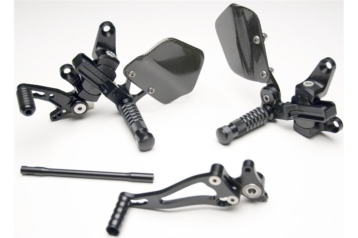 Kit pedane regolabili Vcr38Gt Nero Gilles Tooling Ducati 848 Evo H6 2012 - 2013