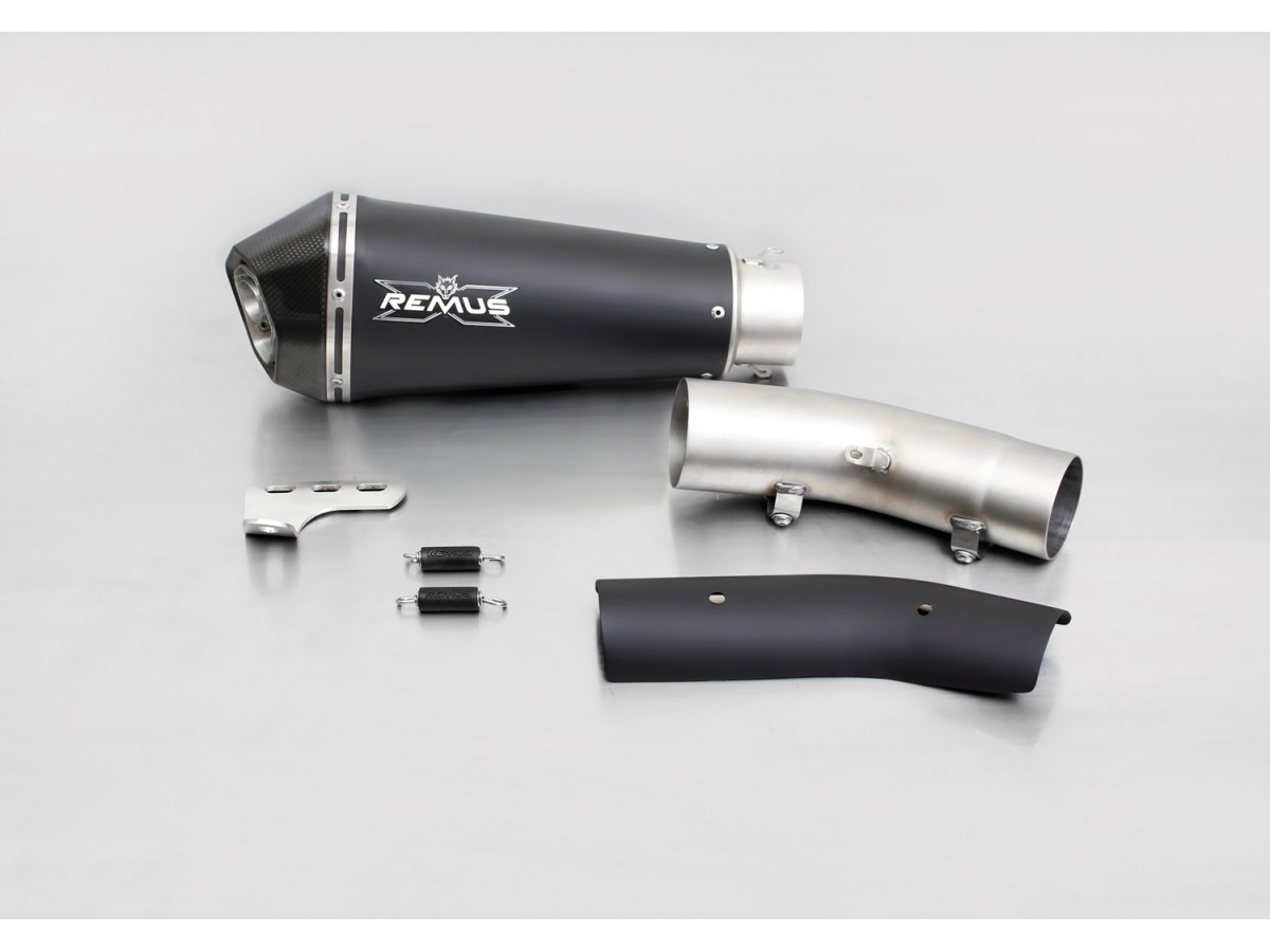 Remus terminal exhaust system 056782 158111 Hypercone in black steel Ducati diavel 1200 2011