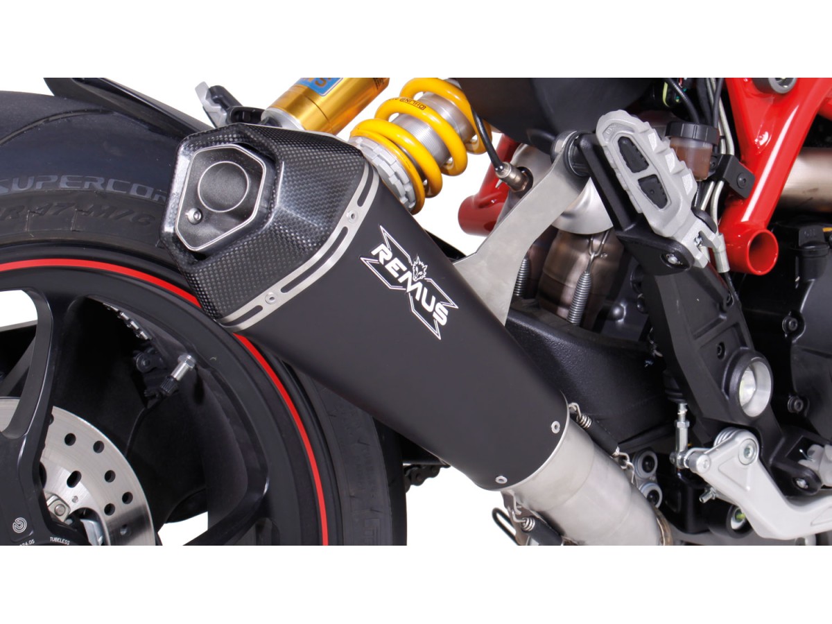 Remus terminal exhaust system 056783 156516 Hypercone in black steel Ducati Hypermotard 939 2016-2017