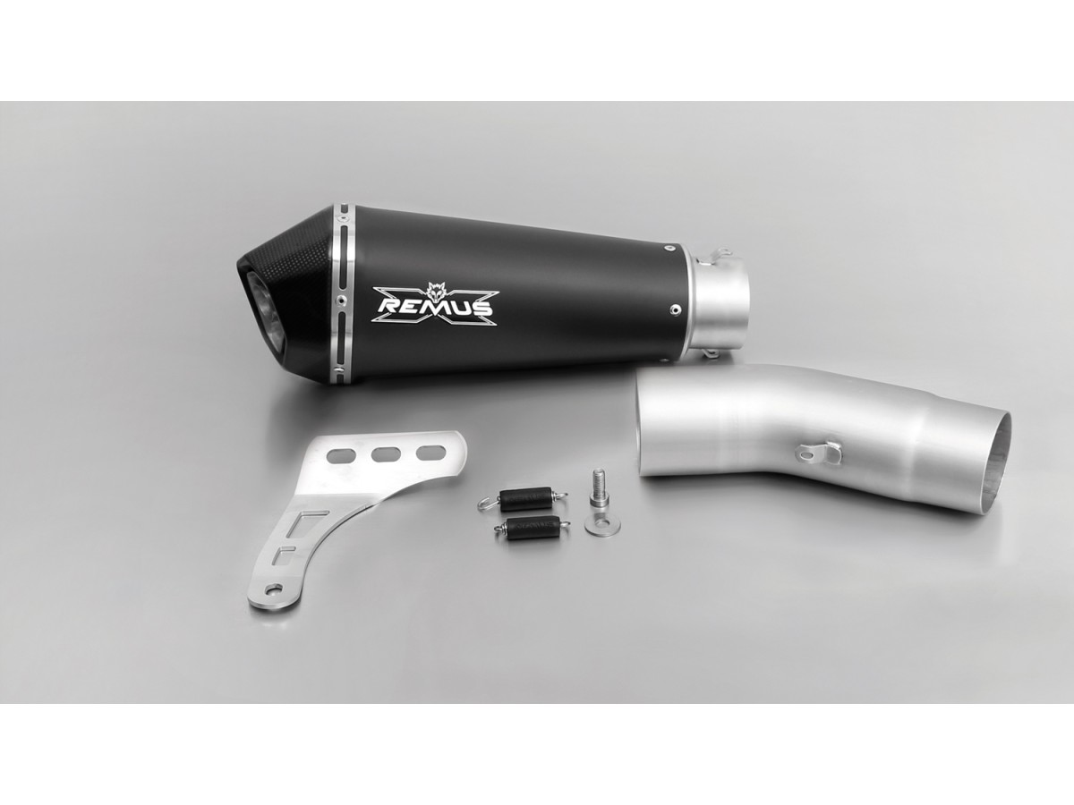 Remus terminal exhaust system 056782 158017 Hypercone Racing in black steel Ducati Monster 1200/1200 S 2017