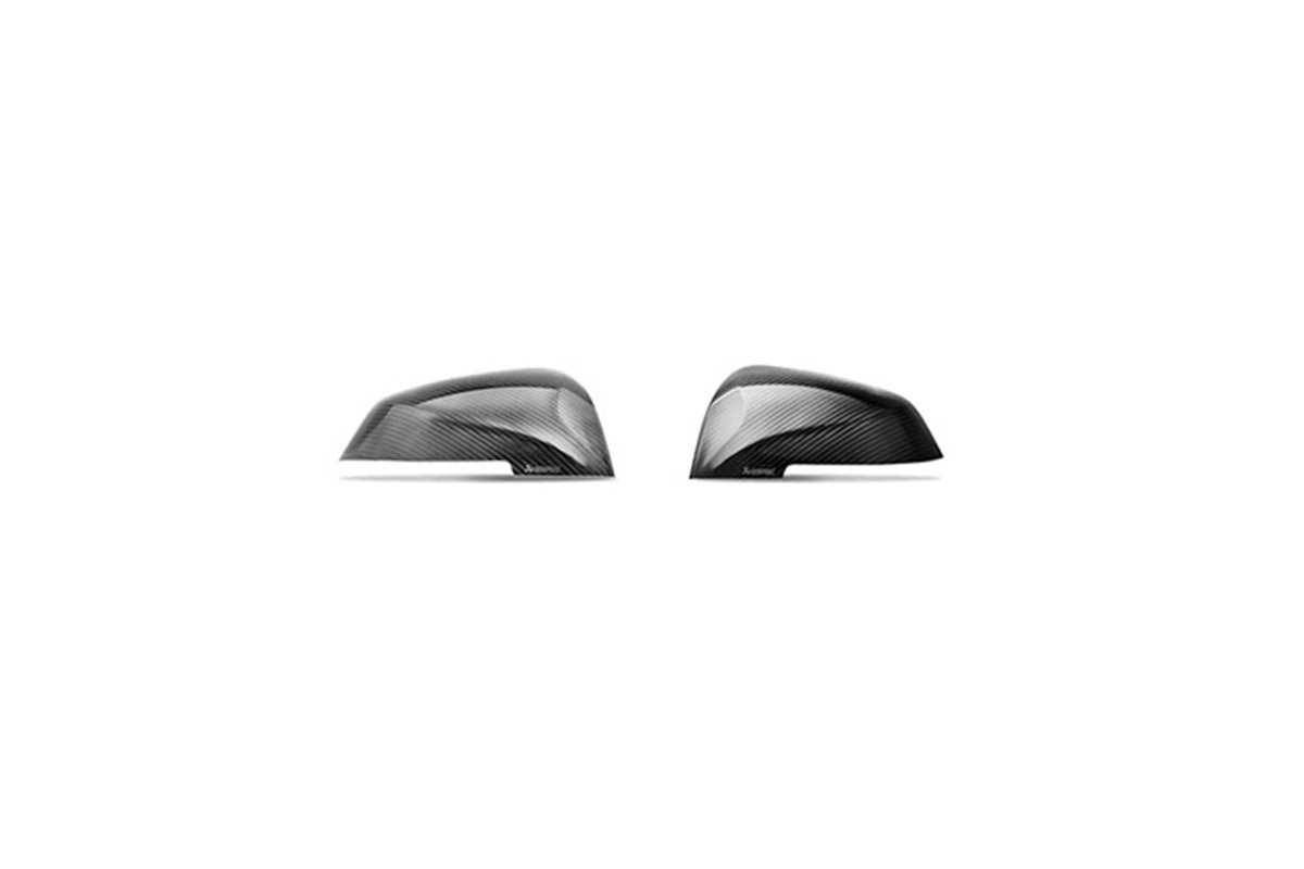 Glossy carbon Mirror caps Akrapovic BMW 1 M 140 I 01-16 - 12-19