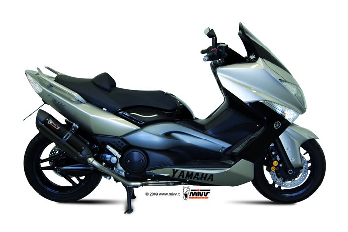 Full System 1 In 1 Exhaust Mivv Suono Black Black Stainless Steel Yamaha T-Max 500 2008 - 2011