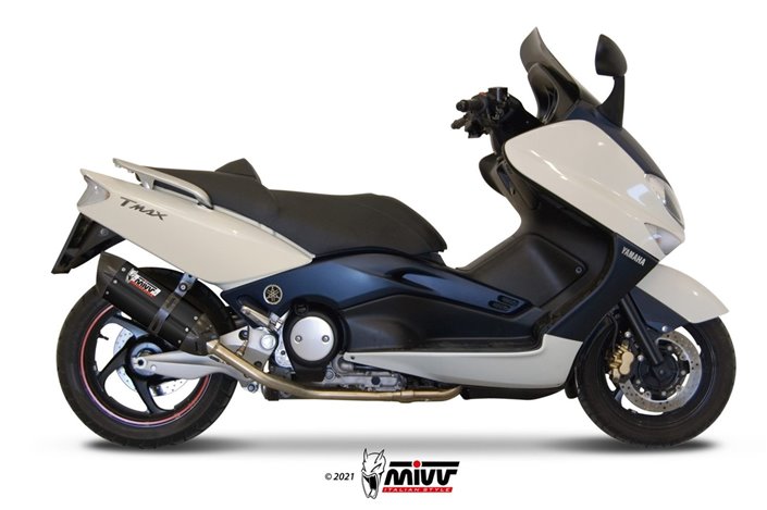 Full System 1 In 1 Exhaust Mivv Suono Black Black Stainless Steel Yamaha T-Max 500 2001 - 2007