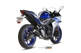 Full System 1 In 1 Exhaust Mivv Impianto Completo Carbon Yamaha Yzf R3 2015 - 2022