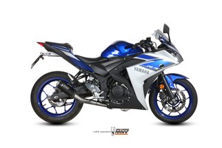 Full System 1 In 1 Exhaust Mivv Impianto Completo Black Stainless Steel Yamaha Yzf R3 2015 - 2022