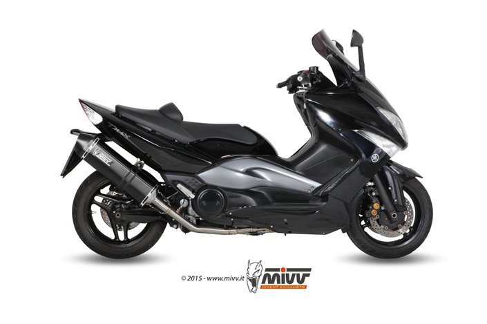 Full System 1 In 1 Exhaust Mivv Speed Edge Black Black Stainless Steel Yamaha T-Max 500 2008 - 2011