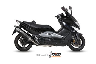 Komplette Auspuffanlage 1 in 1 Escape Mivv Speed Edge schwarz schwarz Edelstahl Yamaha T-Max 500 2008 - 2011