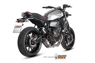 Système Complet 1 En 1 Echappement Mivv Oval Titane Avec Coupelle Carbone Yamaha Xsr 700 2016 - 2022