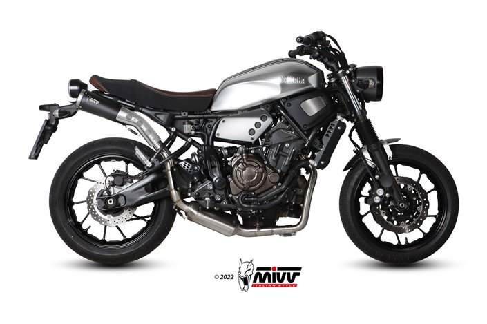 Full System 1 In 1 Exhaust Mivv Ghibli S Black Black Painted Stainless Steel Yamaha Xsr 700 2016 - 2022