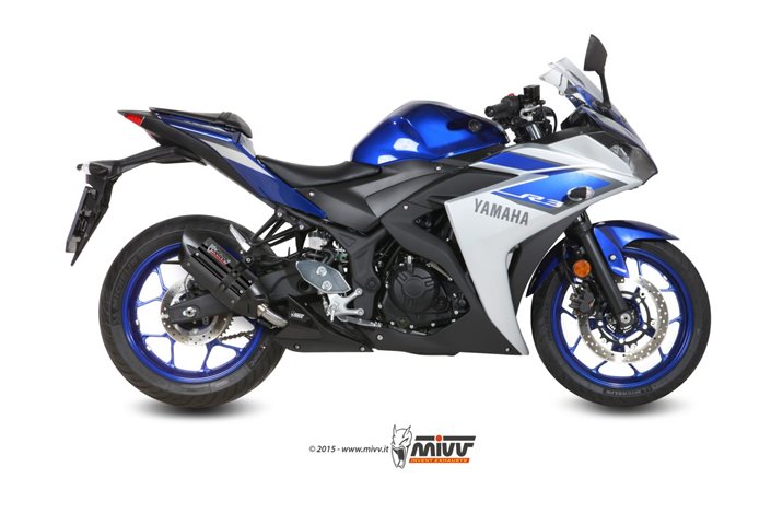 Schalldämpfer Escape Mivv Suono Schwarz Schwarz Edelstahl Yamaha Yzf R25 2015 - 2022