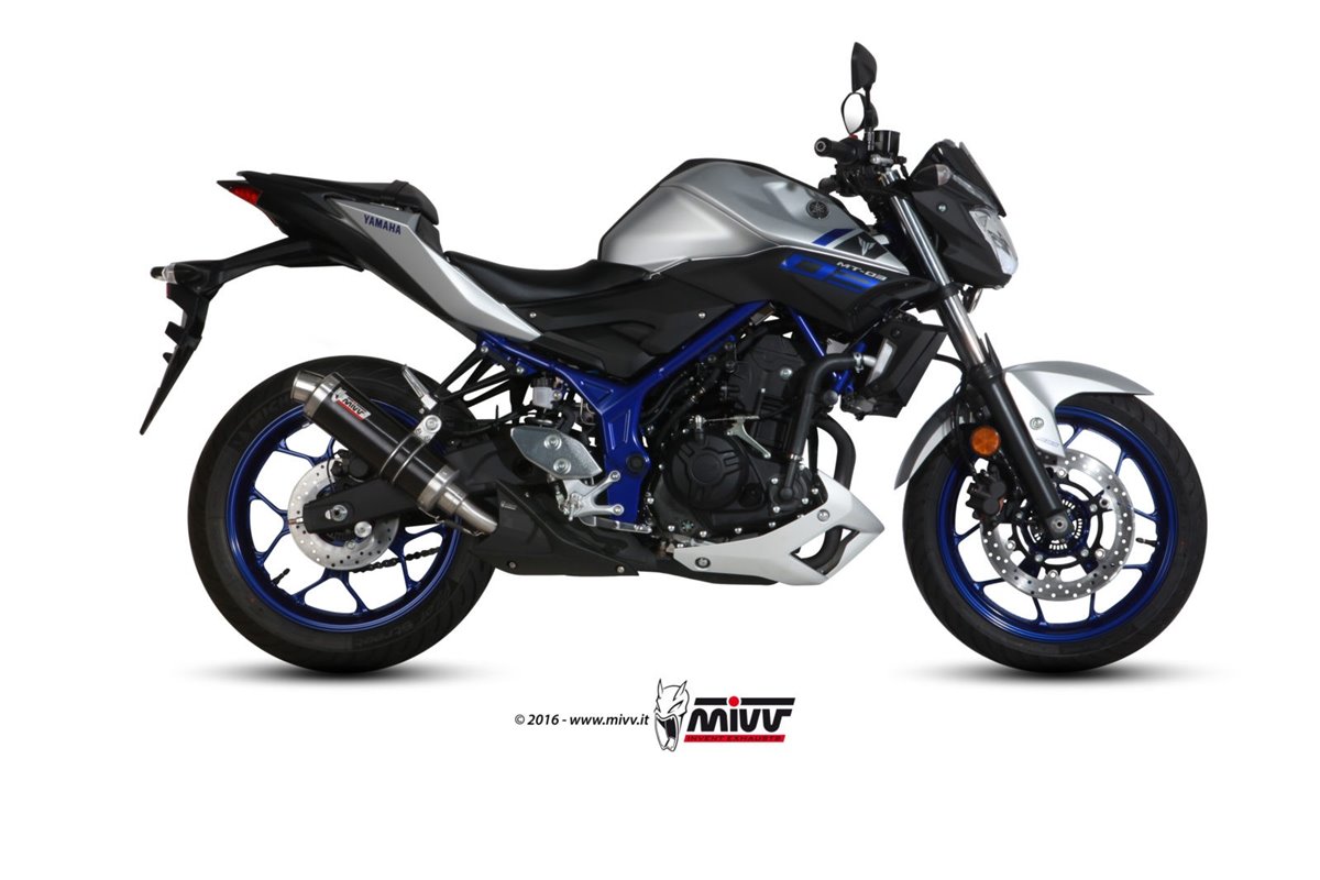 Schalldämpfer Escape Mivv Gp Schwarz Schwarz Edelstahl Yamaha Mt-03 2016 - 2022