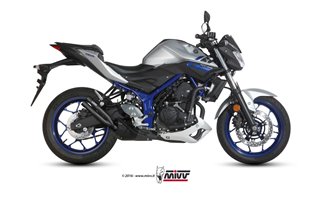 Silencieux Echappement Mivv Double Gun Noir Noir Inox Yamaha Mt-03 2016 - 2022