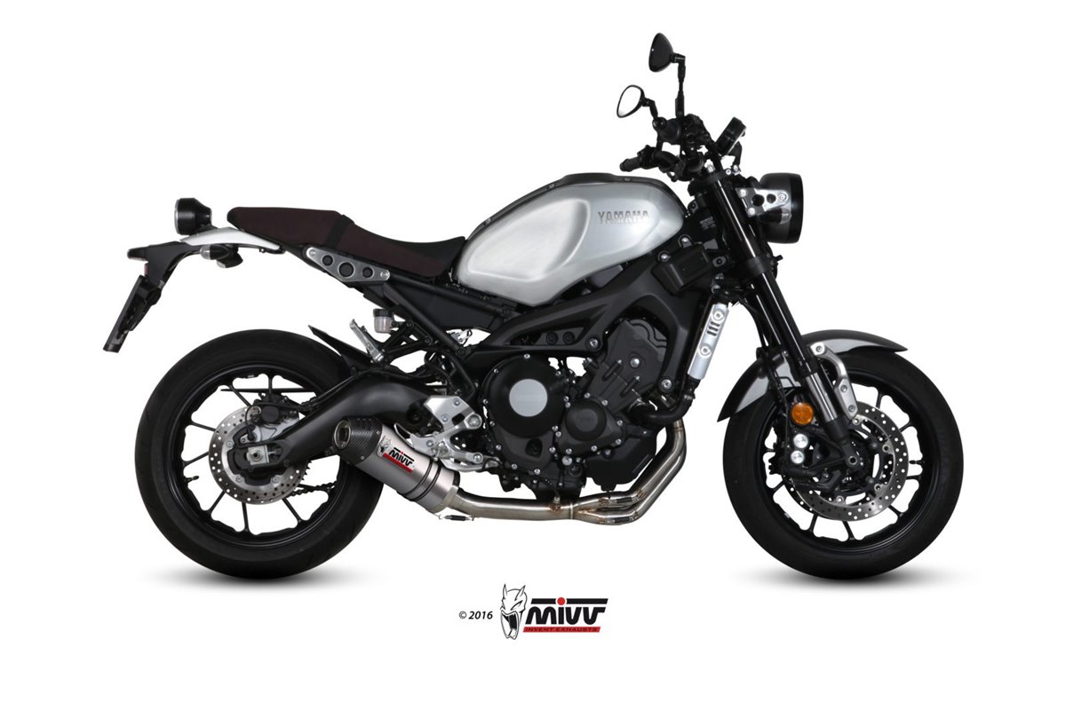 Système Complet 1 En 1 Echappement Mivv Oval Titane Avec Coupelle Carbone Yamaha Xsr 900 2016 - 2022