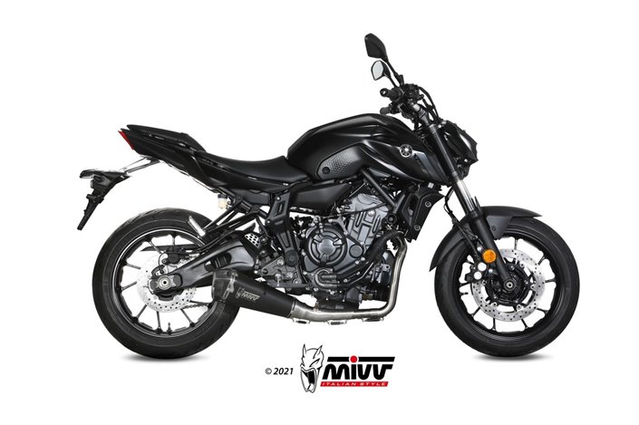 Komplette Auspuffanlage 1 In 1 Escape Mivv Delta Race Schwarz Schwarz Edelstahl Yamaha Mt-07 Fz-07 2021 - 2022