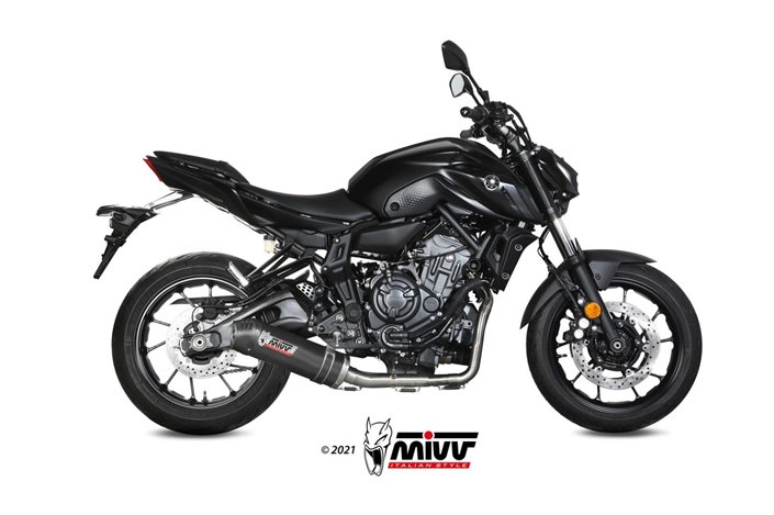 Komplette Auspuffanlage 1 In 1 Escape Mivv Oval Carbon mit Carbon Cup Yamaha Mt-07 Fz-07 2021 - 2022