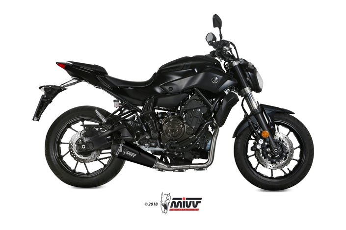 Full System 1 In 1 Exhaust Mivv Delta Race Black Black Stainless Steel Yamaha Mt-07 Fz-07 2014 - 2020