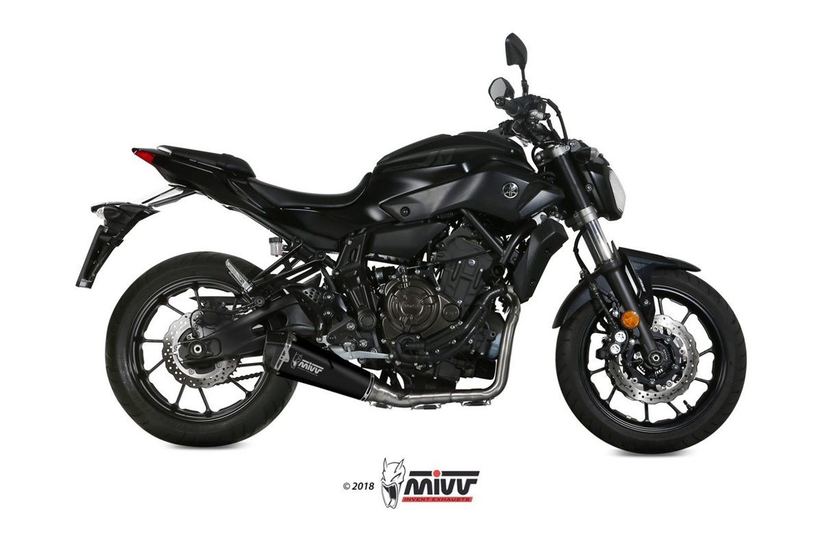 Komplette Auspuffanlage 1 In 1 Escape Mivv Delta Race Schwarz Schwarz Edelstahl Yamaha Mt-07 Fz-07 2014 - 2020