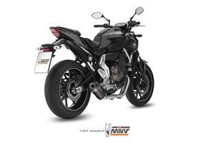 Full System 1 In 1 Exhaust Mivv Oval Carbon With Carbon Cup Yamaha Mt-07 Fz-07 2014 - 2020